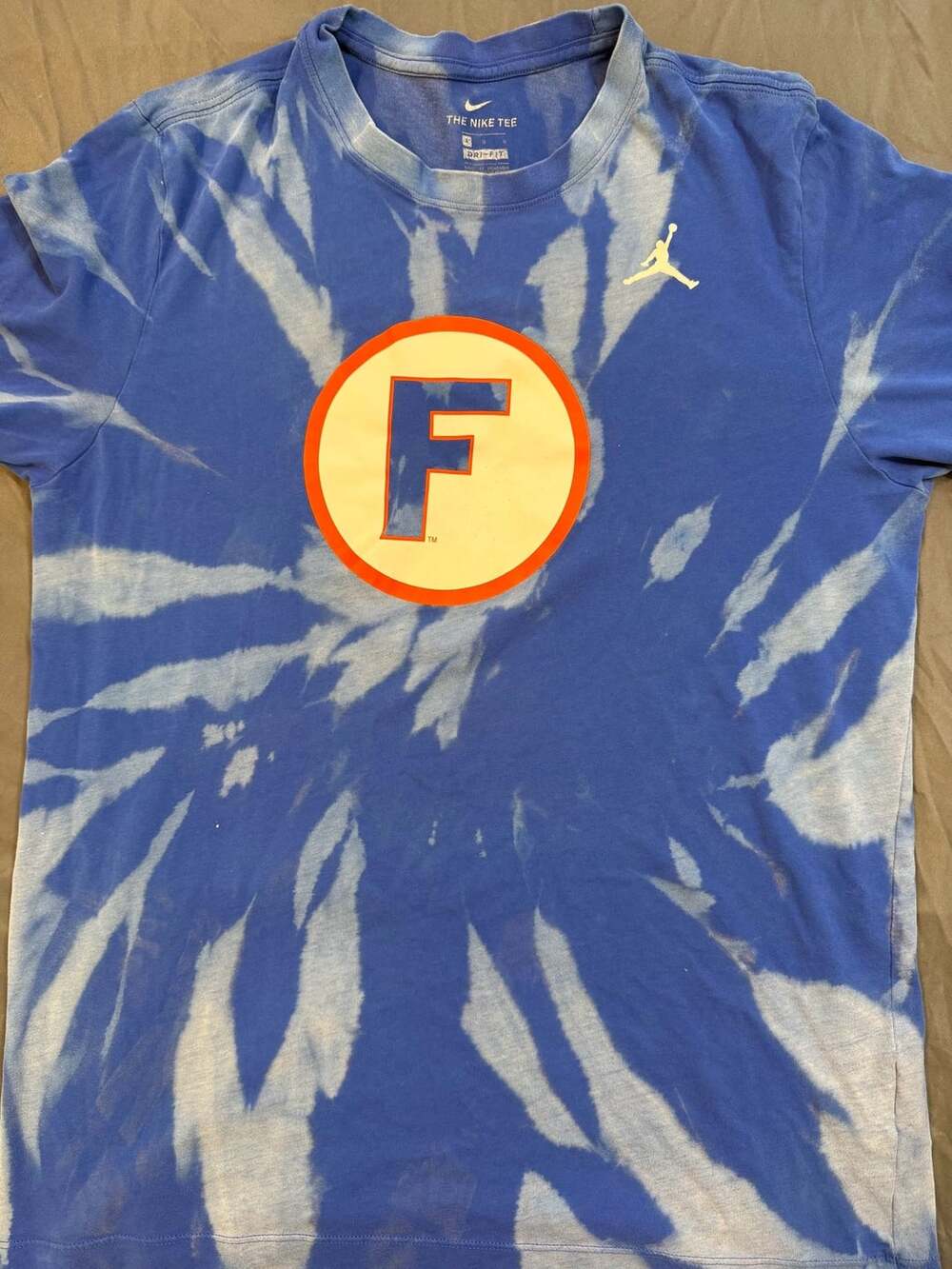 Nike Jordan Florida Gators Tie Dye Dri-FIT T-Shirt Blue Orange Men’s L